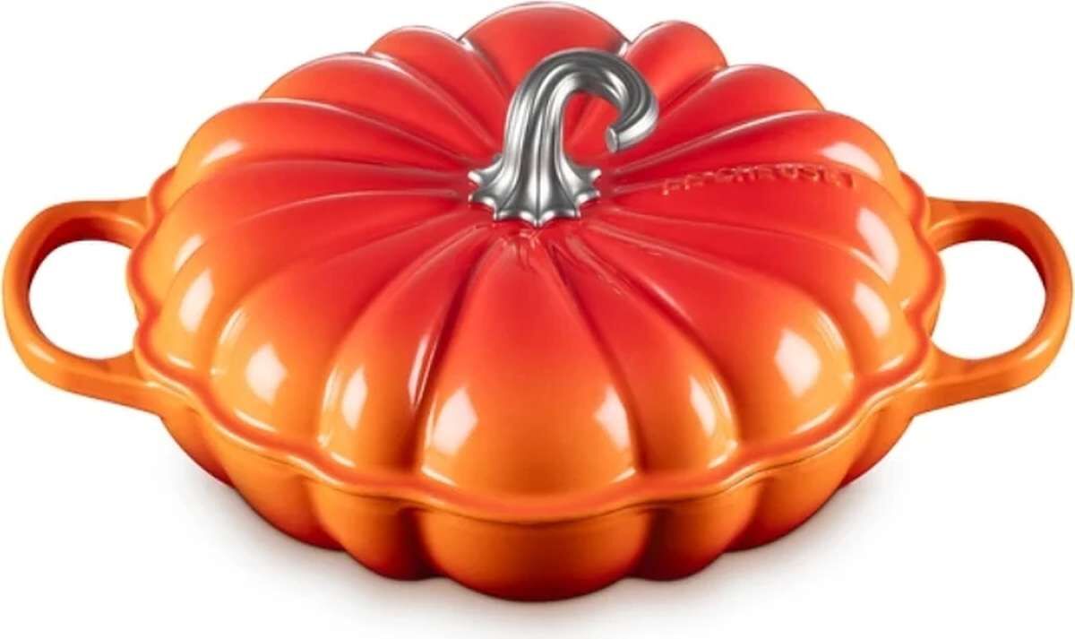 Le Creuset Cast Iron Pumpkin Shallow Casserole online bobleisure
