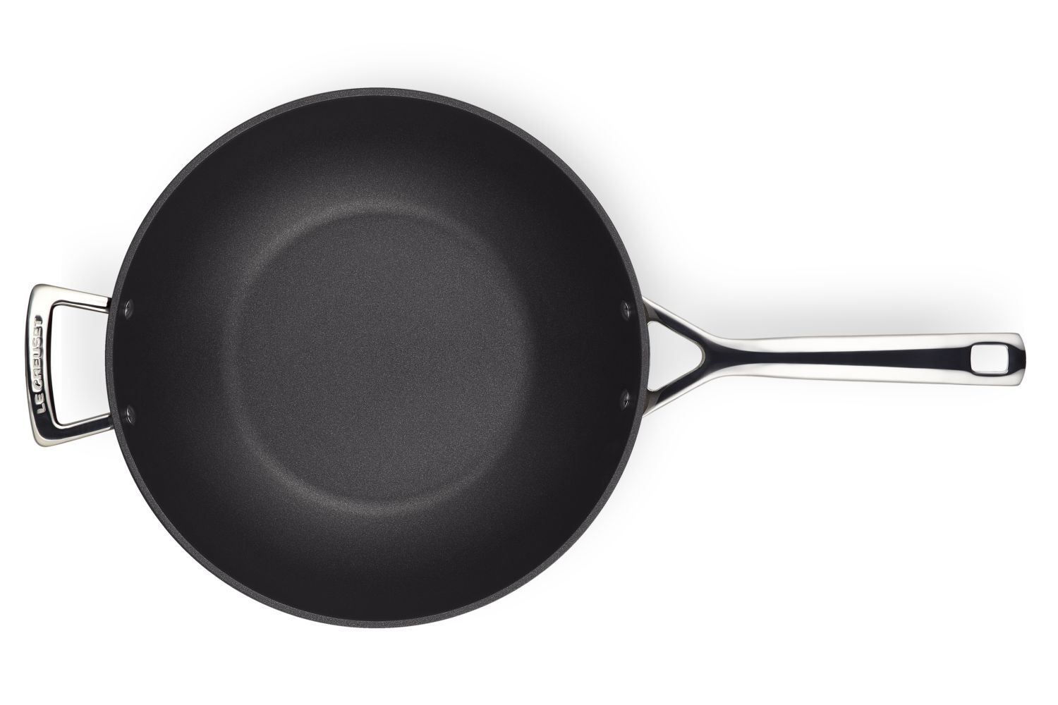 Le Creuset Toughened Non-Stick Stir Fry Pan w/Long Handle & Helper