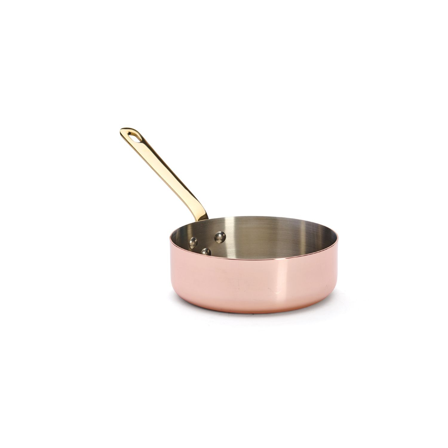 INOCUIVRE SERVICE Copper Saucepan with Brass Handles