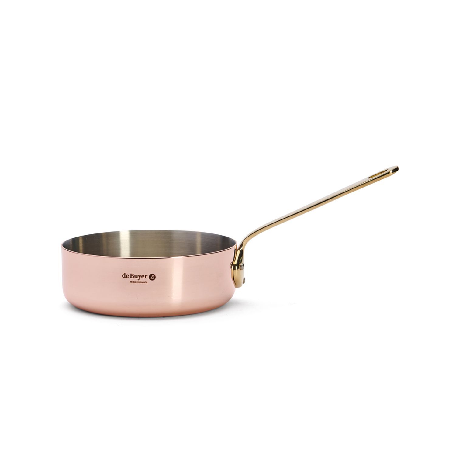 Inocuivre frying pan with 2 handles, 16 cm, brass - de Buyer